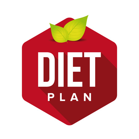 Diet plan sign button with leavesのイラスト素材