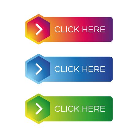 Click here button setのイラスト素材
