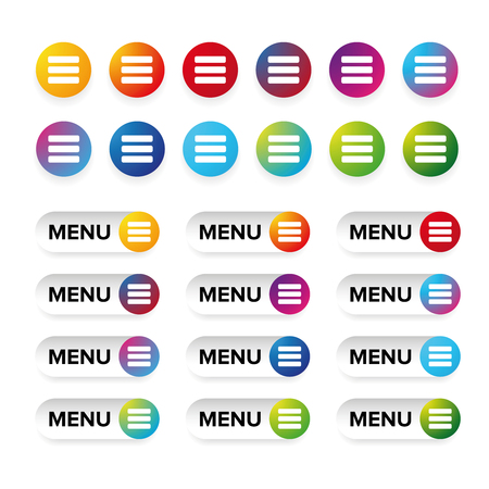 Web Menu Icon colorful setのイラスト素材