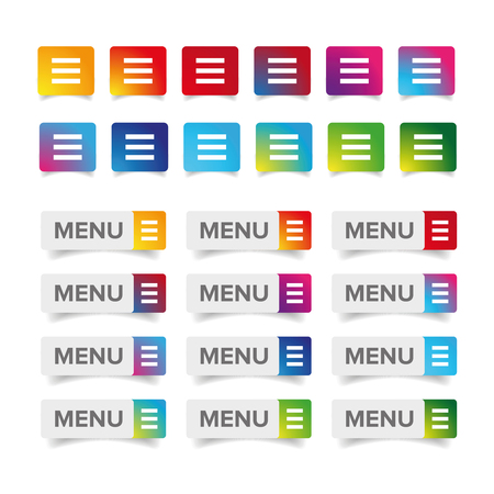 Web Menu Icon colorful setのイラスト素材