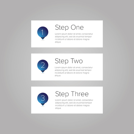 One two three step progress bar vectorのイラスト素材