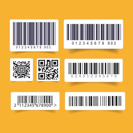 Barcode label set stickerのイラスト素材