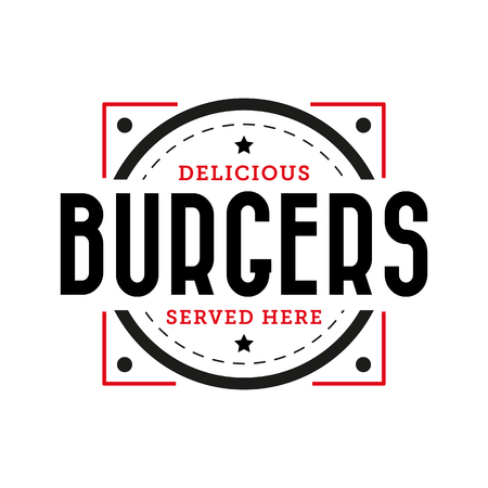 Delicious burger stamp vintageのイラスト素材