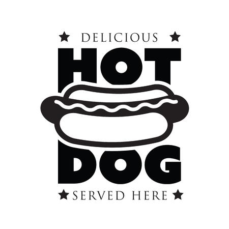 Hot Dog vintage stamp logoのイラスト素材