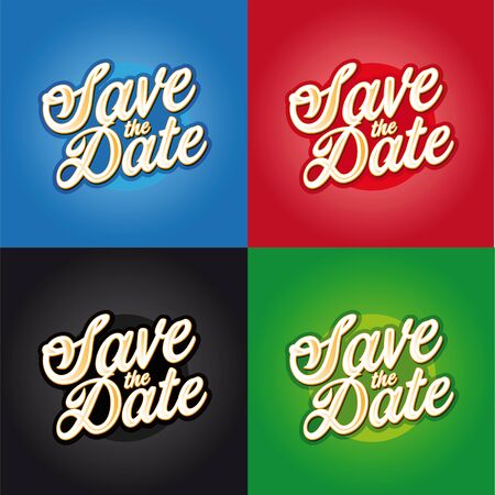 Save the Date sign letteringのイラスト素材