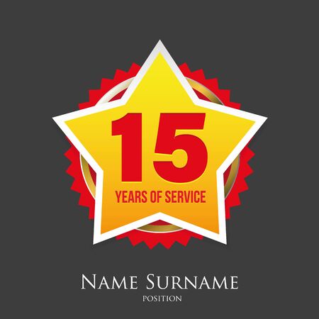 Fifteen Years of service award badge vectorのイラスト素材