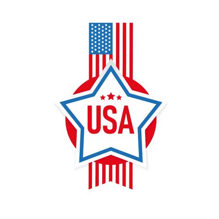 USA flag stripes and starのイラスト素材