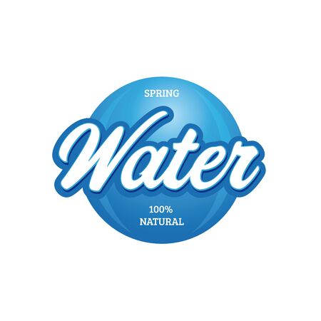 Water sign vintage lettering blueのイラスト素材