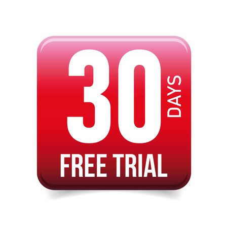 Thirty days free trial button redのイラスト素材