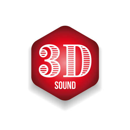 3D Sound sign red hexagonのイラスト素材