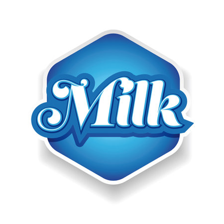 Milk sign label blue vectorのイラスト素材