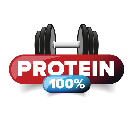 Whey Protein sign red labelのイラスト素材
