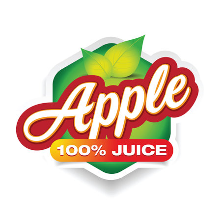 Apple Juice sign label greenのイラスト素材