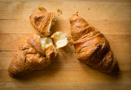 Fresh and tasty croissantの写真素材