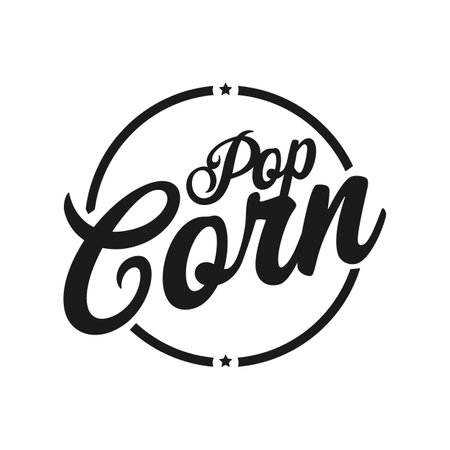 Pop Corn sign vintage letteringのイラスト素材
