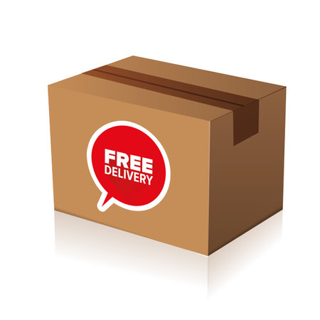 Free delivery cardboardのイラスト素材