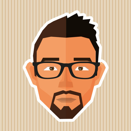 caucasian guy face in polygonal style - illustrationのイラスト素材