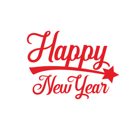 Happy New Year sign letteringのイラスト素材
