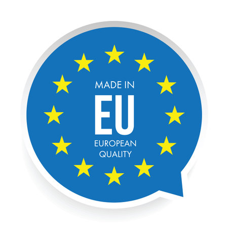 Made in EU European Union logo flagのイラスト素材
