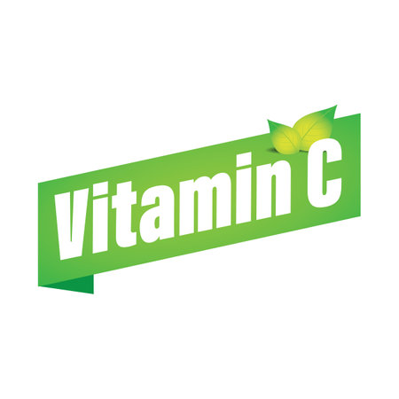 Vitamin C sign label tag green vectorのイラスト素材