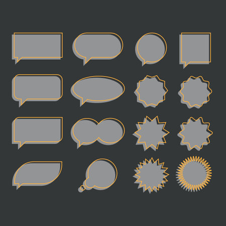 Simple line speech bubble set vectorのイラスト素材