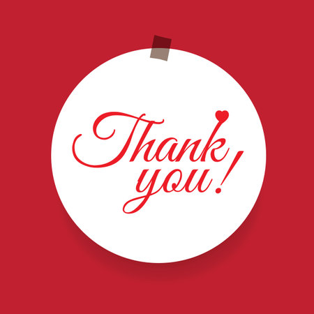 Thank you label sticker tagのイラスト素材