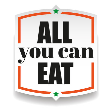 All you can eat label buffet vectorのイラスト素材