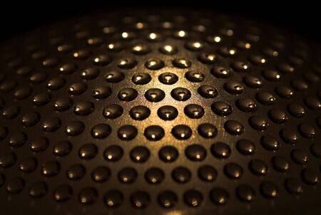 Dotted sphere is glowing. Abstract background.