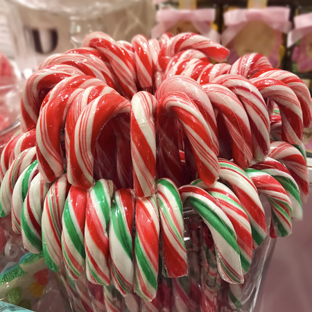A variety of Christmas sweets during saleの写真素材