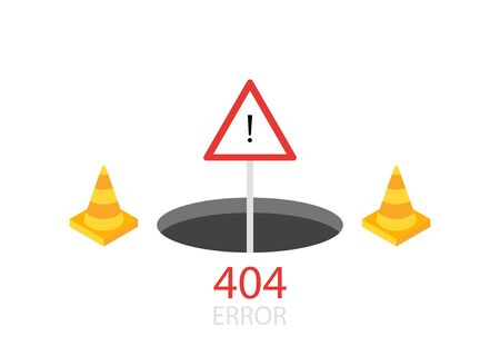 404 error page template for website. Modern illustration flat style.