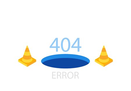 404 error page template for website. Modern illustration flat style.