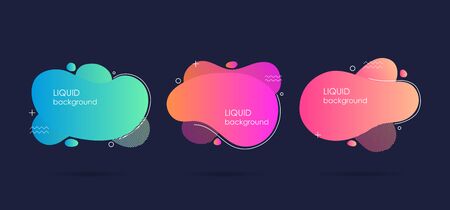 Abstract liquid shape. Fluid design. Isolated gradient waves. Modern vector illustration.のイラスト素材