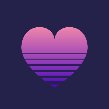 Cyberpunk style heart. Futuristic background the 80s. New retro wave. Trend Vector illustration.のイラスト素材