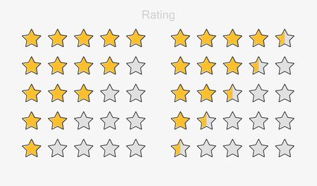 Five stars customer product rating review. Modern flat style vector illustration.のイラスト素材