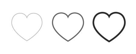 Heart icon collection. Live stream video, chat, likes. Social media.のイラスト素材