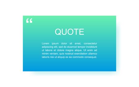 Quote rectangle isolated on white background. Modern vector illustration.のイラスト素材