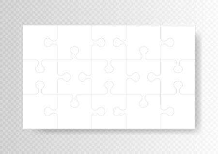 Puzzle background, banner, blank. Jigsaw section template. Modern vector illustration.のイラスト素材