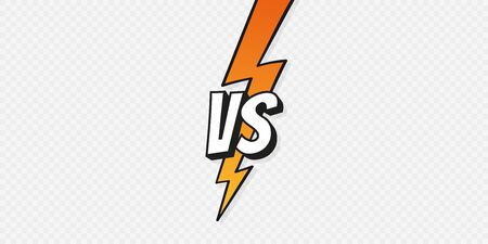 Concept VS. Fight. Versus sign gradient style with lightning bolt isolated on transparent background for battle, sport, competition, contest, match game. Vector illustration.のイラスト素材