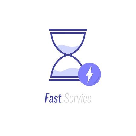 Fast time delivery icon, timely service, deadline concept, Modern flat vector illustration.のイラスト素材