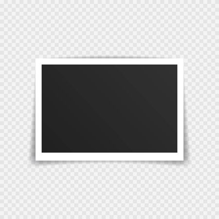 Vector Photo frame mockup design. Super set photo frame on sticky tape isolated on transparent background. Vector illustration.のイラスト素材