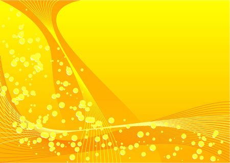 Abstract vector of yellow bubbles and linesのイラスト素材