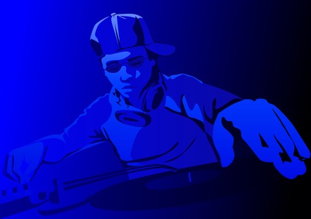 Vector illustration of a club deejayのイラスト素材