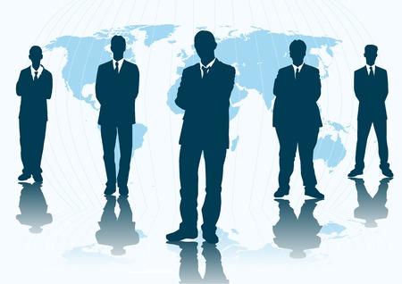 Abstract silhouette vector of global businessのイラスト素材