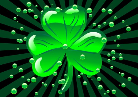 Abstract vector illustration  of a glass shamrockのイラスト素材