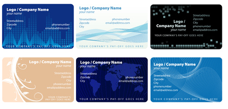 Abstract vector illustration of several businesscard layoutsのイラスト素材