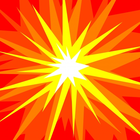 Abstract vector illustration of a cartoonstyle explosion in red, orange, yellow and whiteのイラスト素材