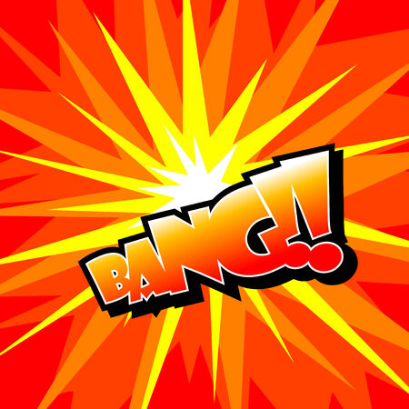 Abstract illustration of a cartoonstyle explosion with text bangのイラスト素材