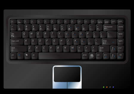 Illustration of a black laptop or notebook keyboardのイラスト素材