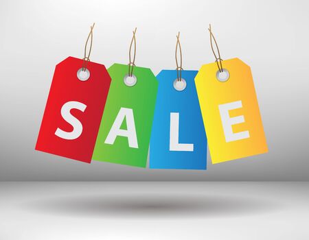  illustration of colored sale tagsのイラスト素材