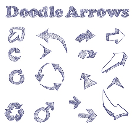  illustration of sketched arrowsのイラスト素材